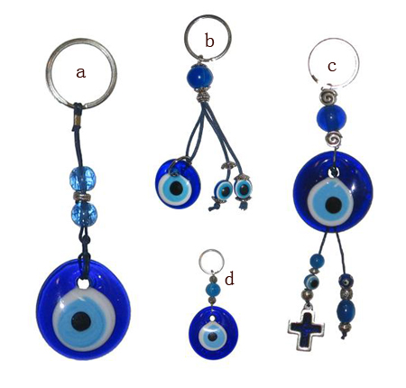 evil eye glass key decoration