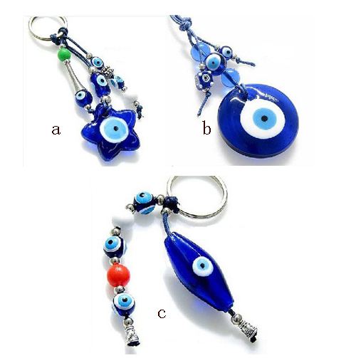 glass evil eye keychains