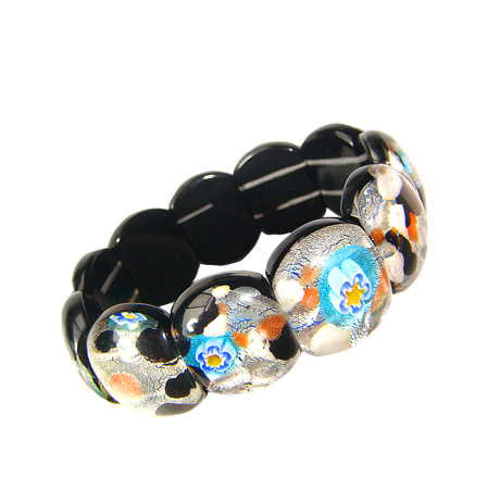 murano millefiori glass bracelets 