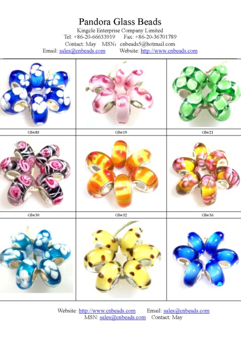 Murano style Pandora beads