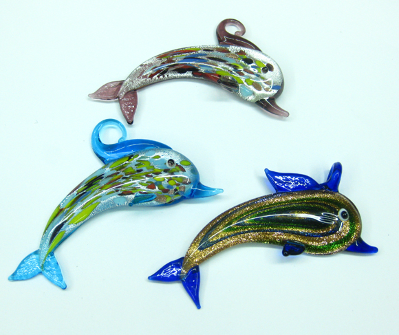 wholesale fish murano glass pendants 